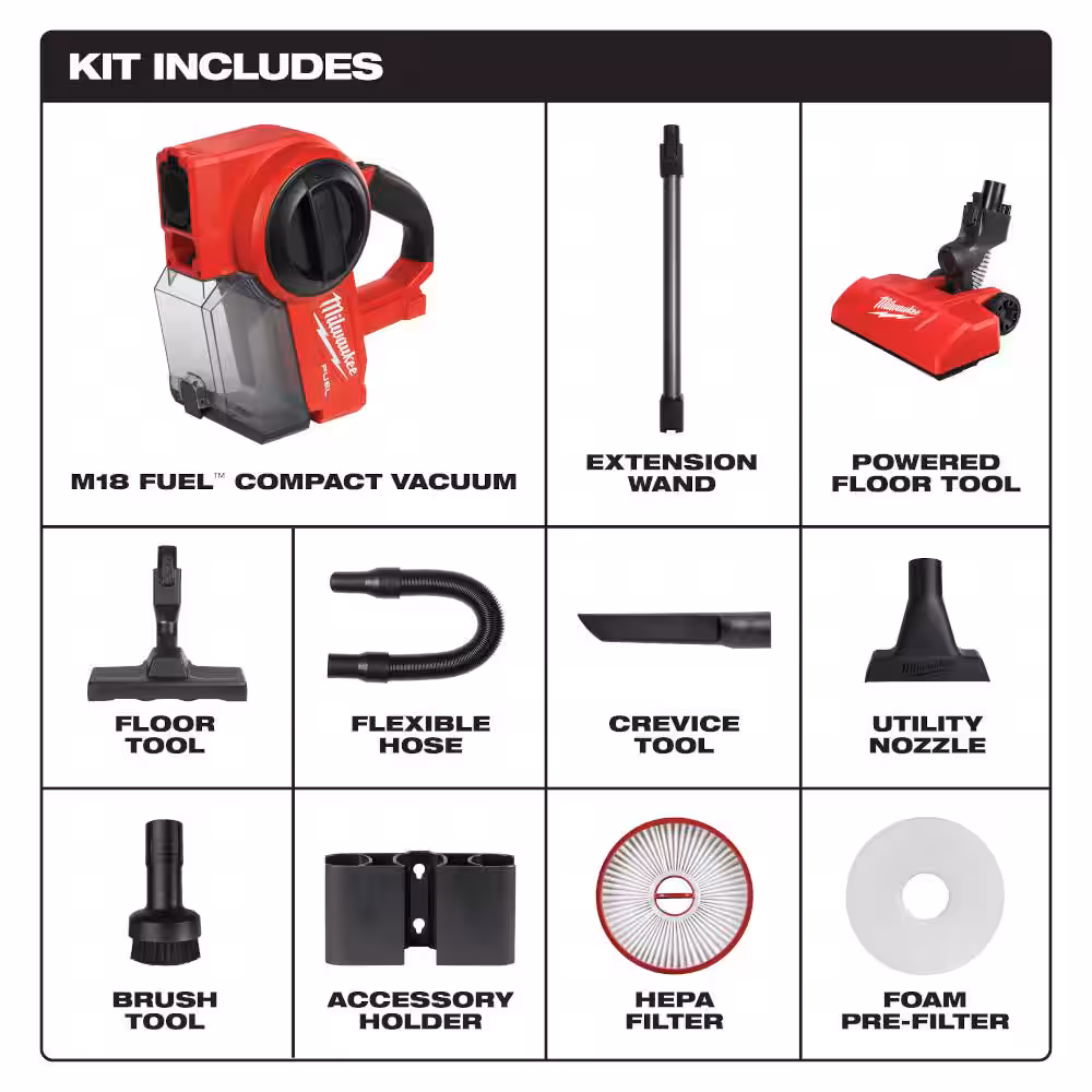 M18 FUEL 18-Volt Lithium-Ion Brushless 0.25 Gal. Cordless Jobsite Wet/Dry Vacuum (Vacuum-Only)