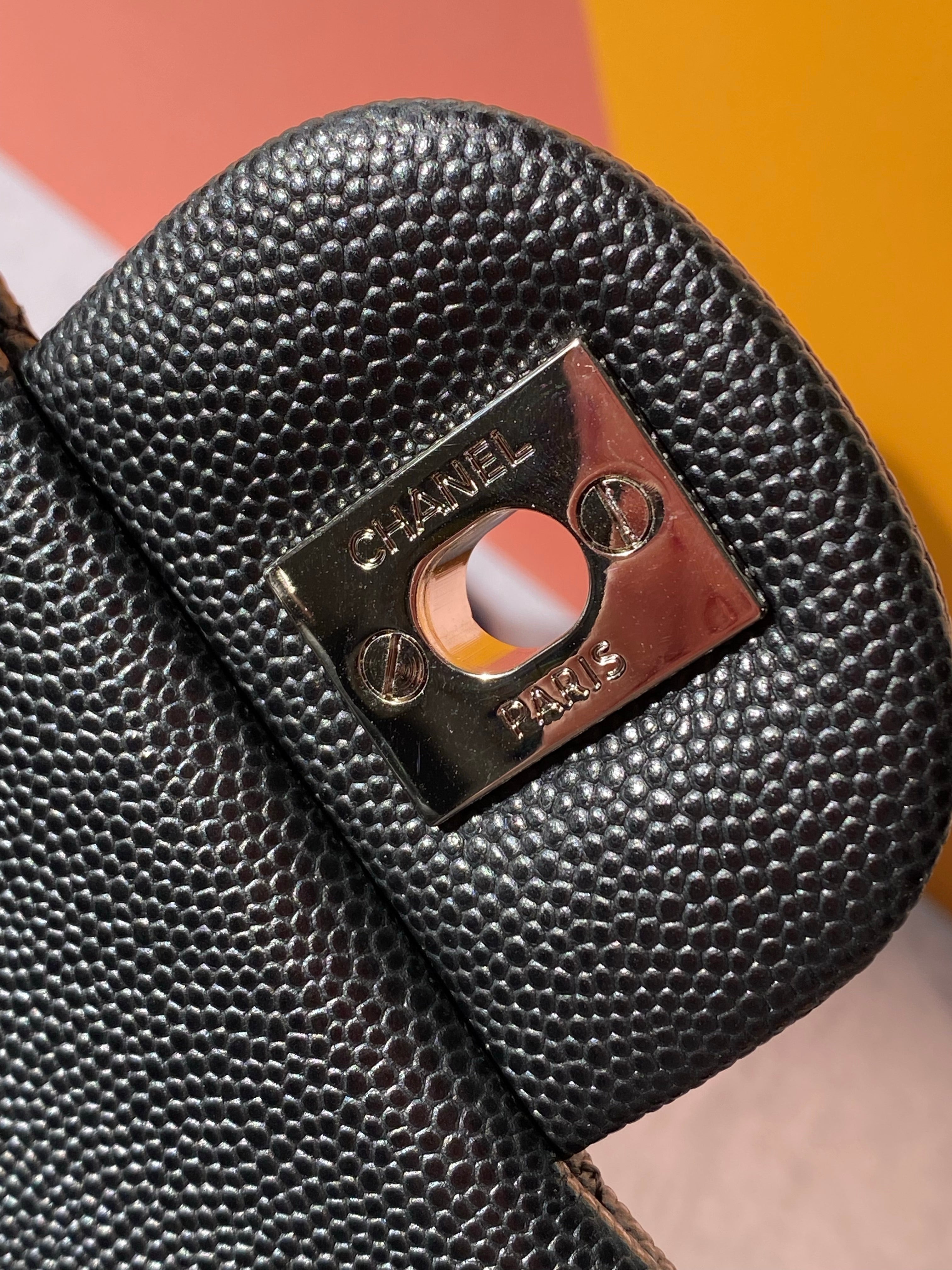 TOP CHANEL Classic Flap Bag Caviar Mini 20cm - Black & SHW