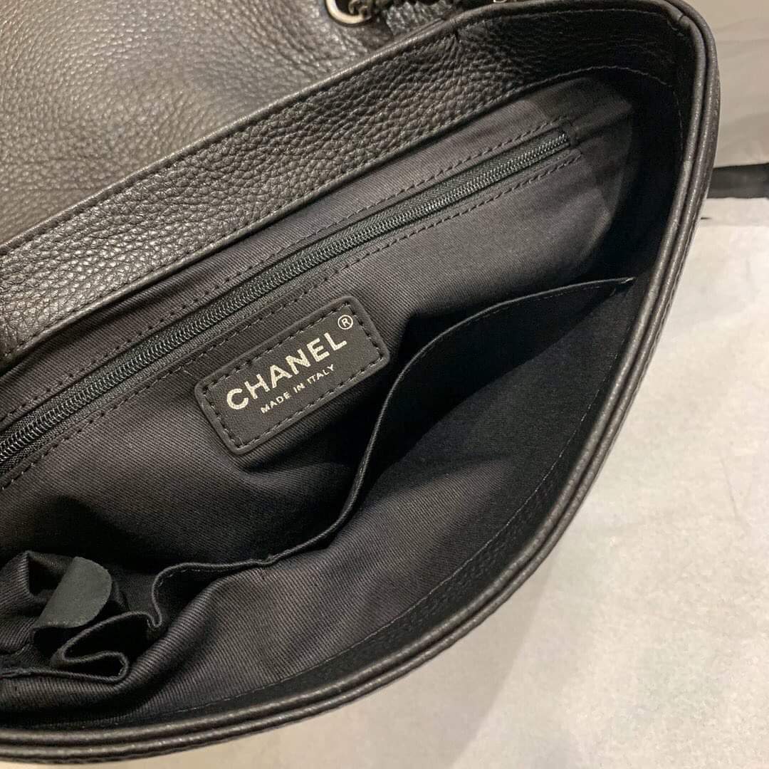 TOP CHANEL Slim Flap Tote 32X7.5X19CM - Black