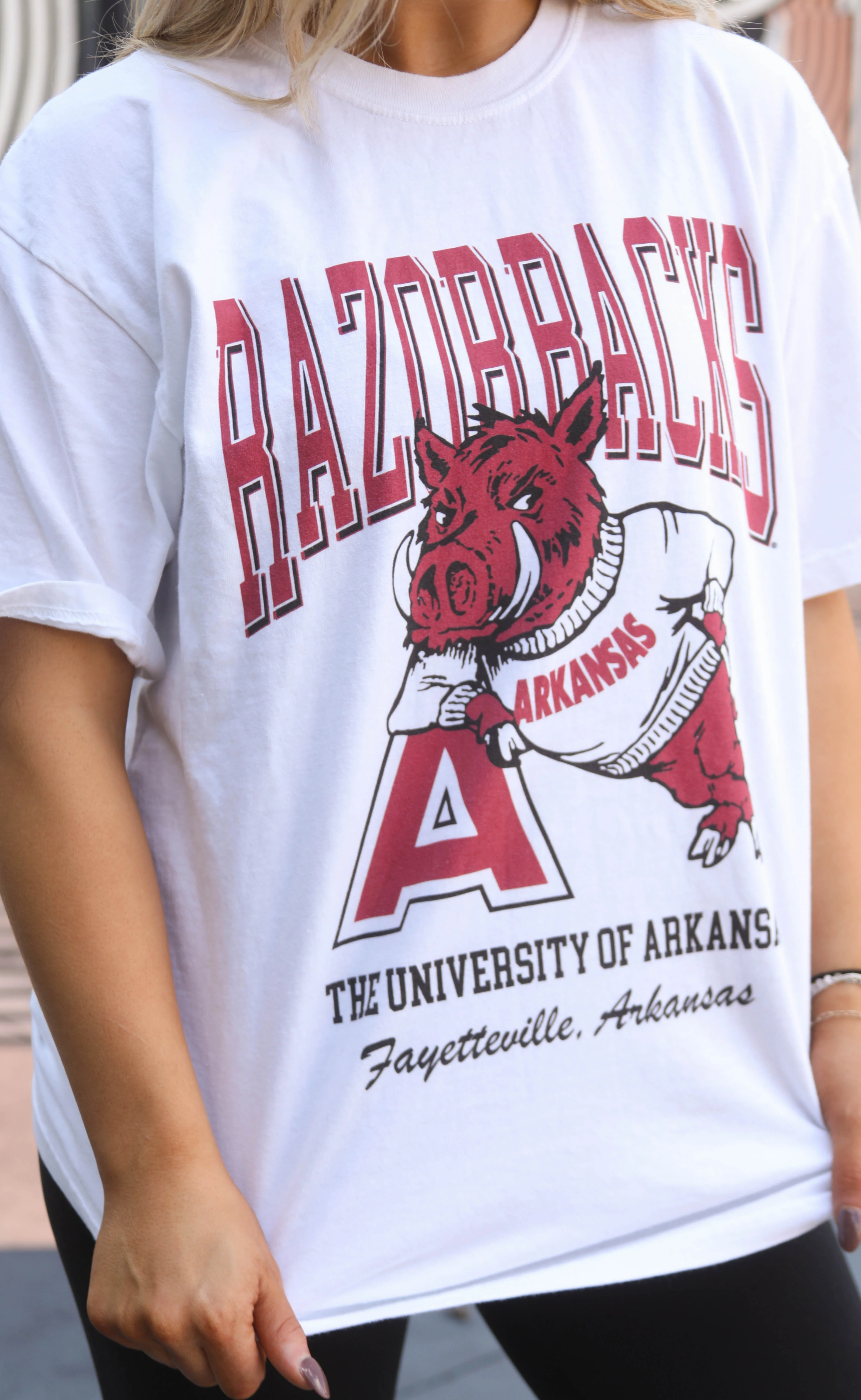 charlie southern: razorbacks vault tee