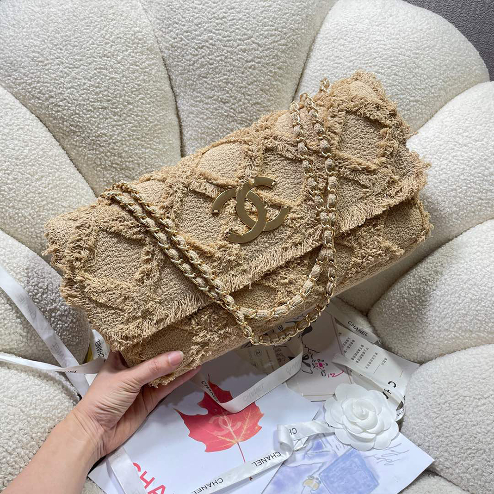 Chanel Large Crochet Flap Shoulder Bag  (Replica)
