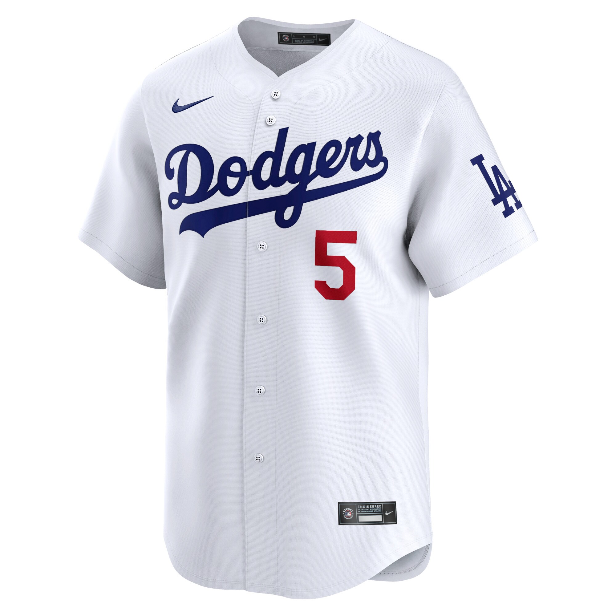 Los Angeles Dodgers 5# Dodgers Freddie Freeman Royal White Jersey