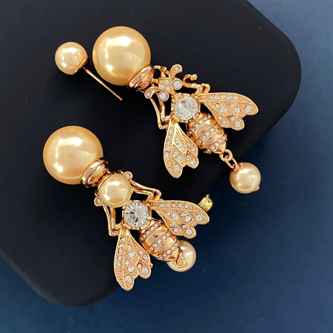 TOP Christian Dior Bee Earrings - Rose Gold