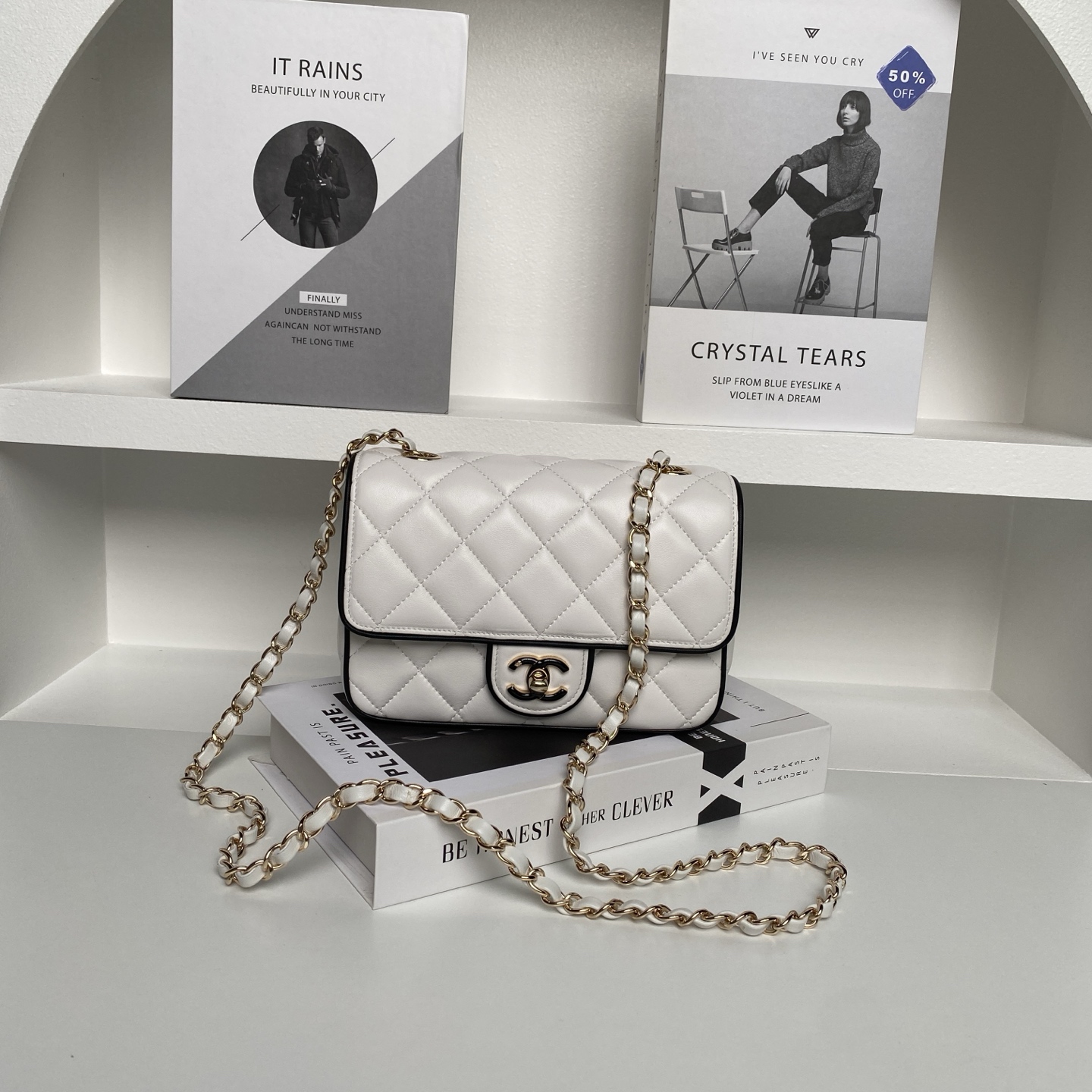 TOP CHANEL Chain Bag Sheepskin 19.5×13.5×7cm - GHW - 2 Color