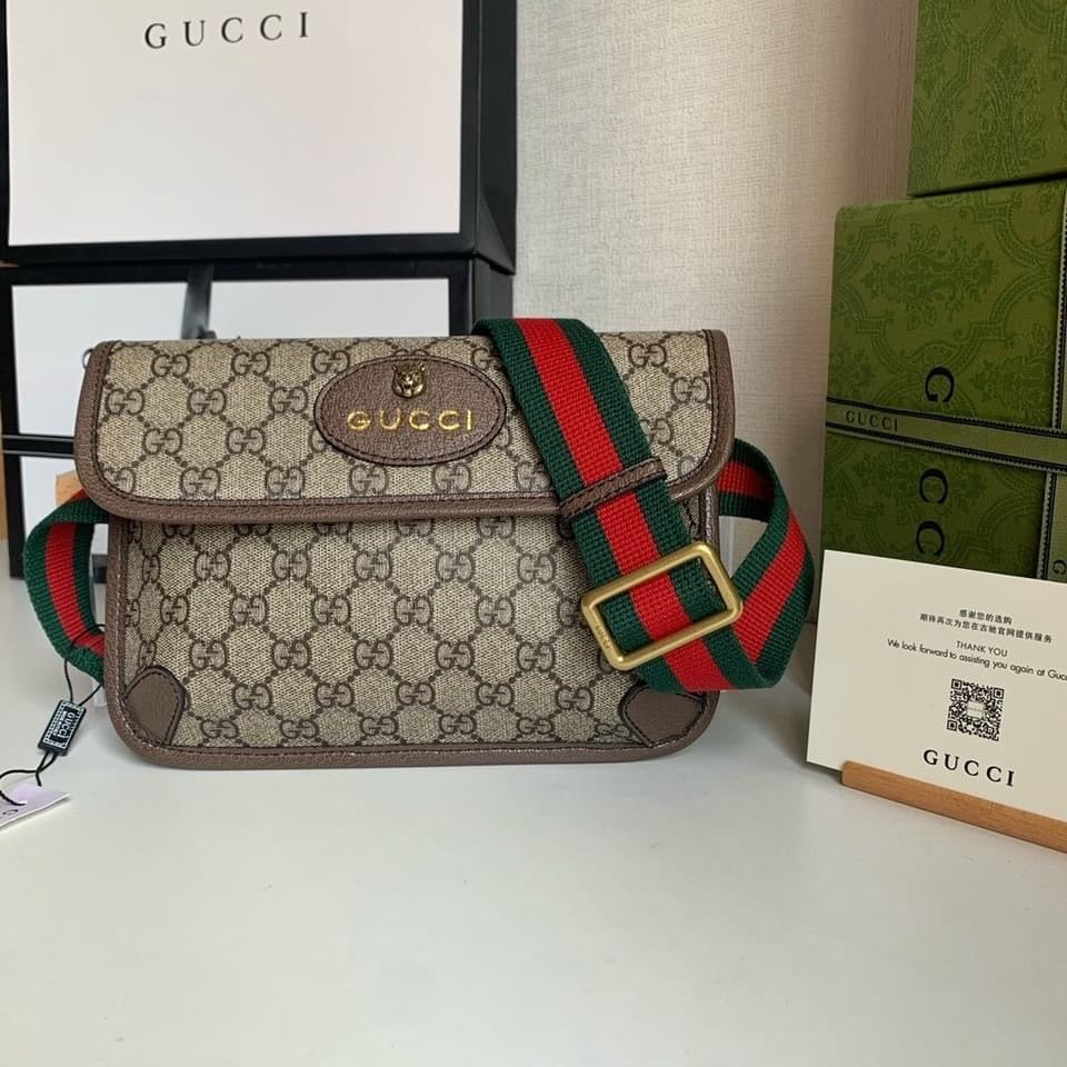 TOP GUCCI Neo Supreme Vintage Belt Bag - Brown