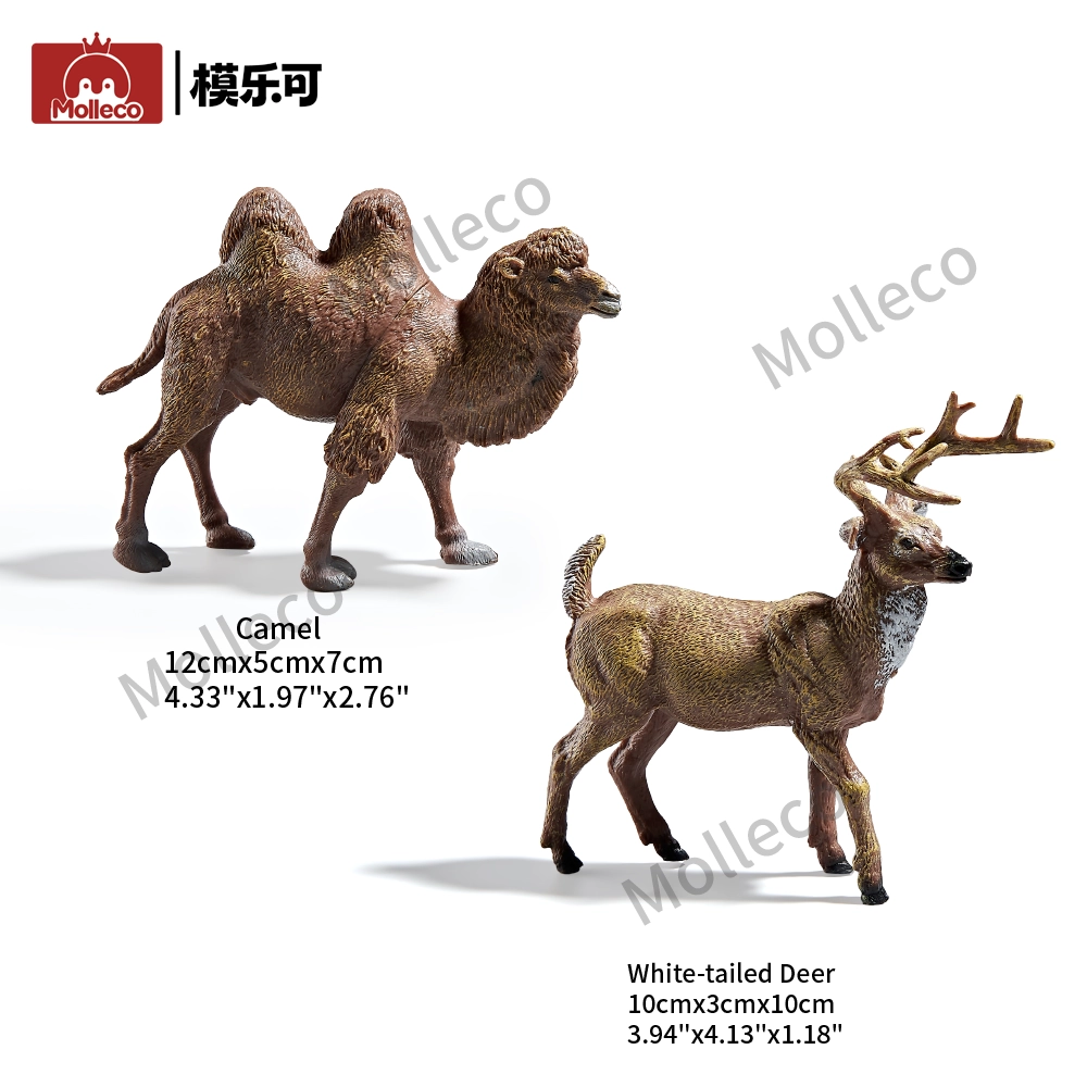 Molleco Animal Figure Toys for Kids and Children white‑tailed deer+camel CP030-1-2