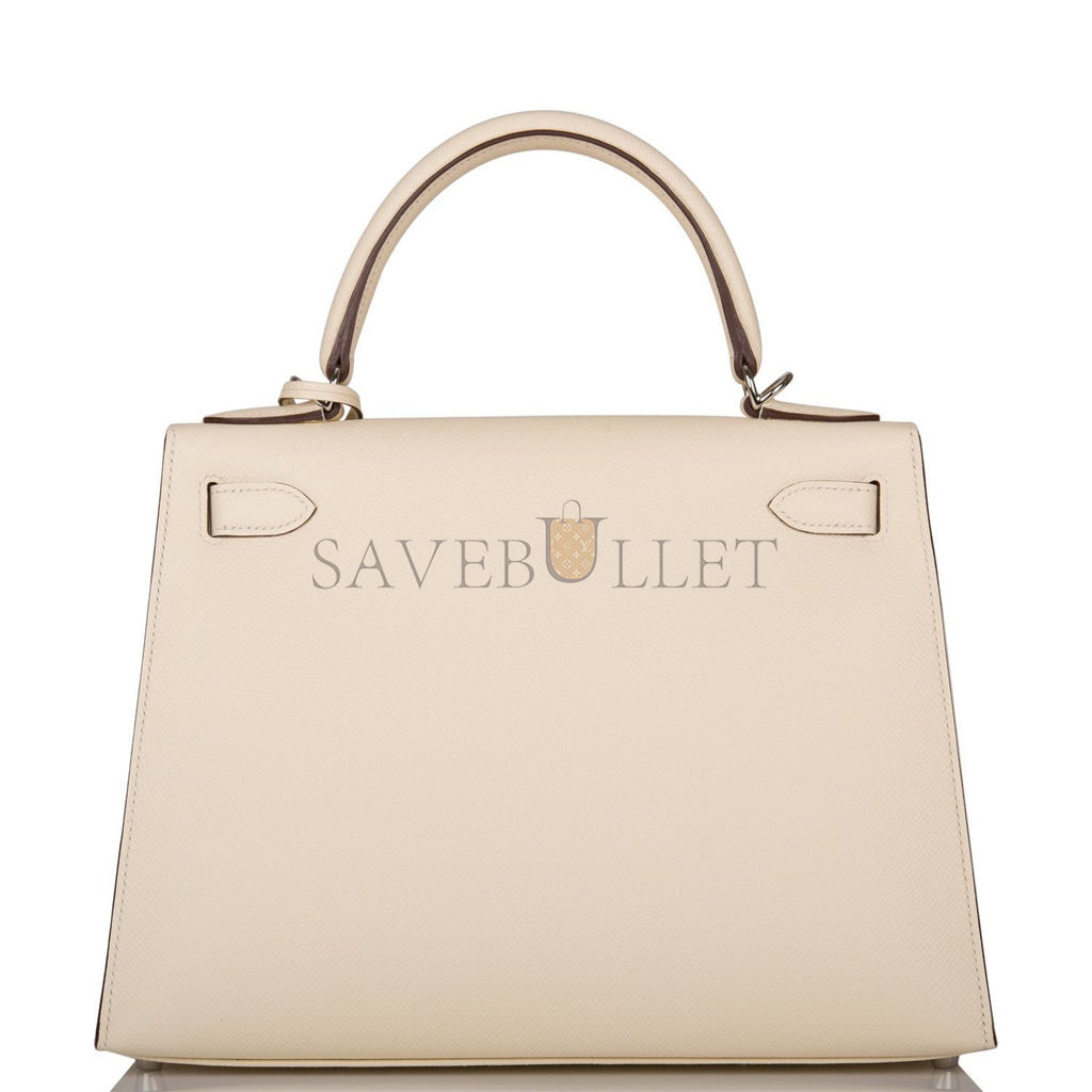 HERMES KELLY 28 SELLIER EPSOM PALLADIUM HARDWARE (28*22*10cm)