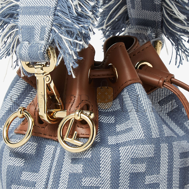 FENDI MON TRESOR BLUE DENIM-EFFECT FF JACQUARD MINI BAG 8BS093AUT4F1SXQ (18*14*12cm)
