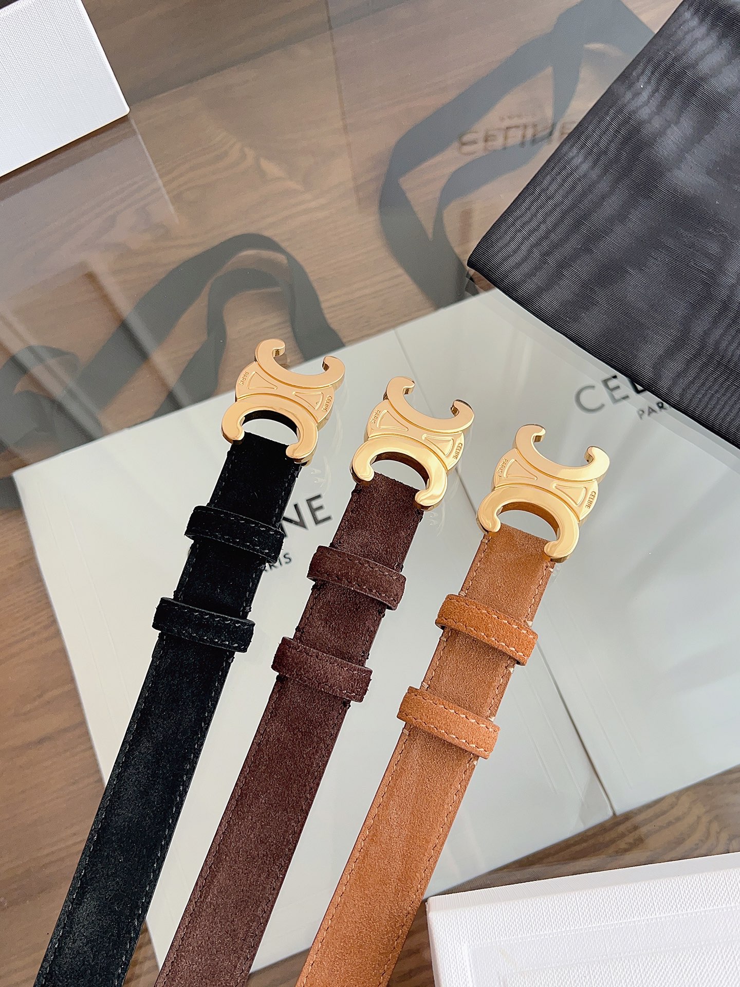 TOP Yves Saint Laurent YSL Suede Cowhide Belt - 2.5cm - 3 Colors