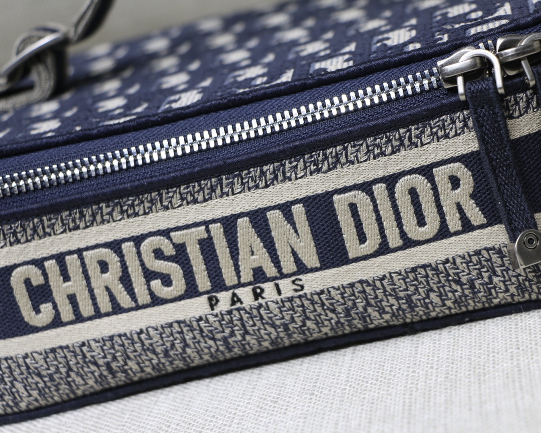TOP Christian Dior Oblique Makeup Bag 25X14X15cm - Dark Blue