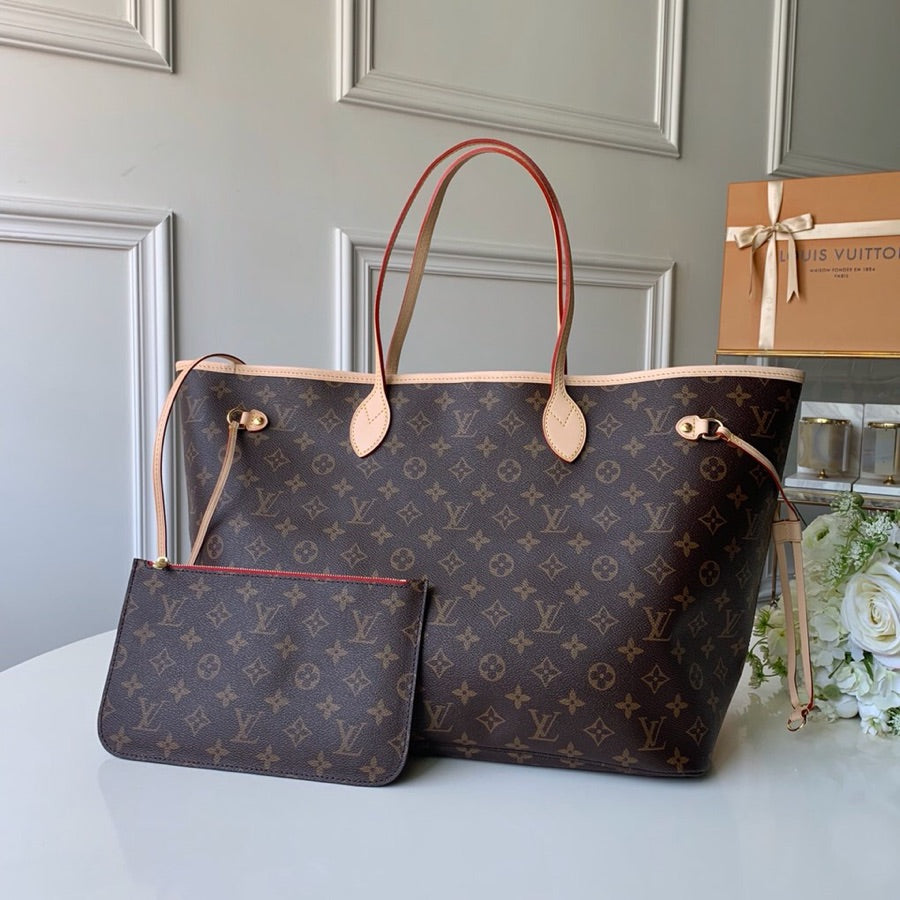 TOP Louis Vuitton LV  Neverfull GM Monogram Bag 39x33x20cm - Red