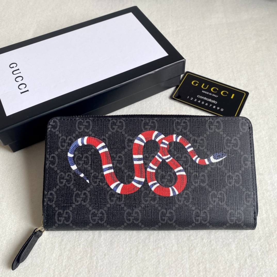 Gucci Unisex GG Supreme Printed Long Zipper Wallet（Replica）