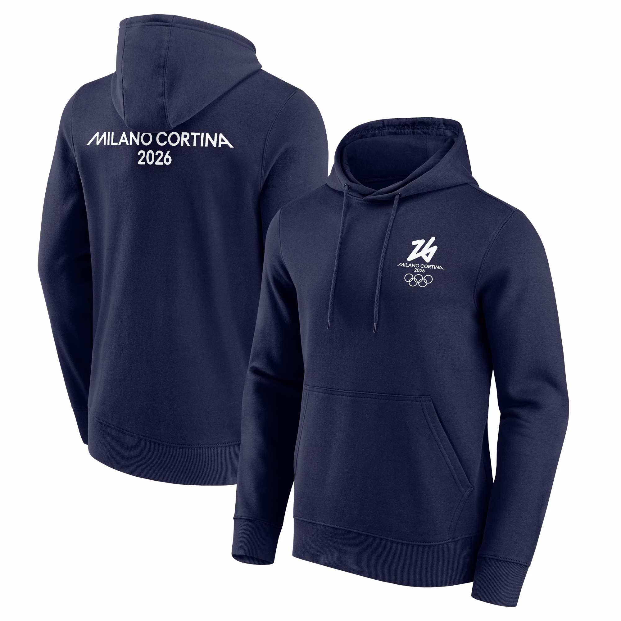 Milano Cortina 2026 Olympics Front & Back Logo Graphic Hoodie - Navy