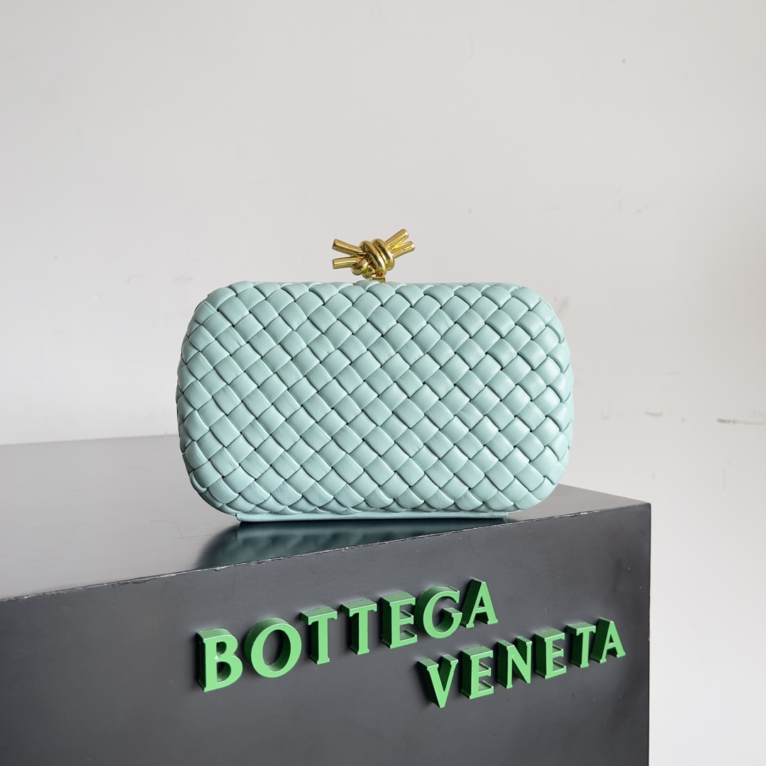 TOP Bottega Veneta BV Knot Weave Bag 20.5x6x12.5 cm - Mint Green