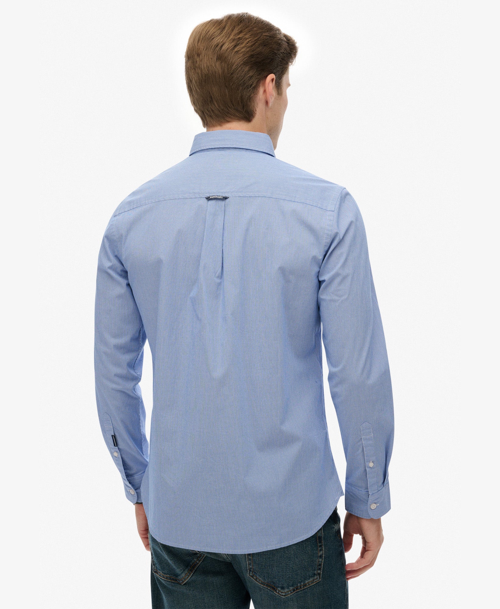 Essentials Tailored Lite Shirt | Micro Ticking Stripe Indigo