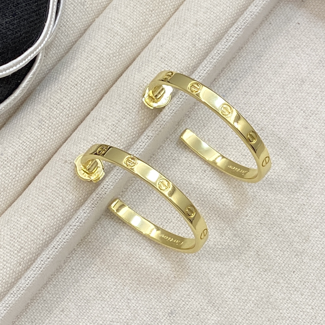TOP Cartier Round Earrings - 2 Color