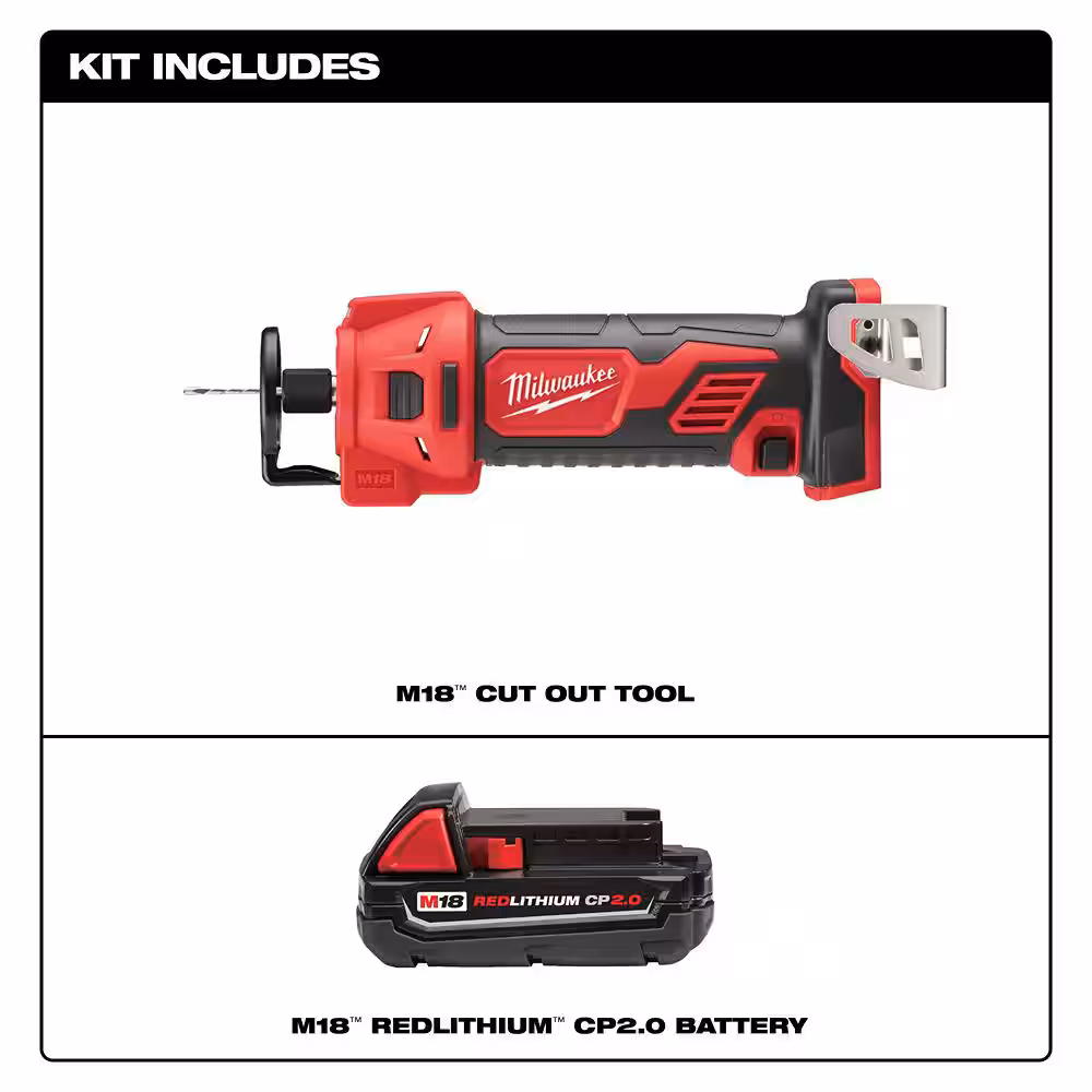 M18 18V Lithium-Ion Cordless Drywall Cut Out Rotary Tool w/2.0ah Battery