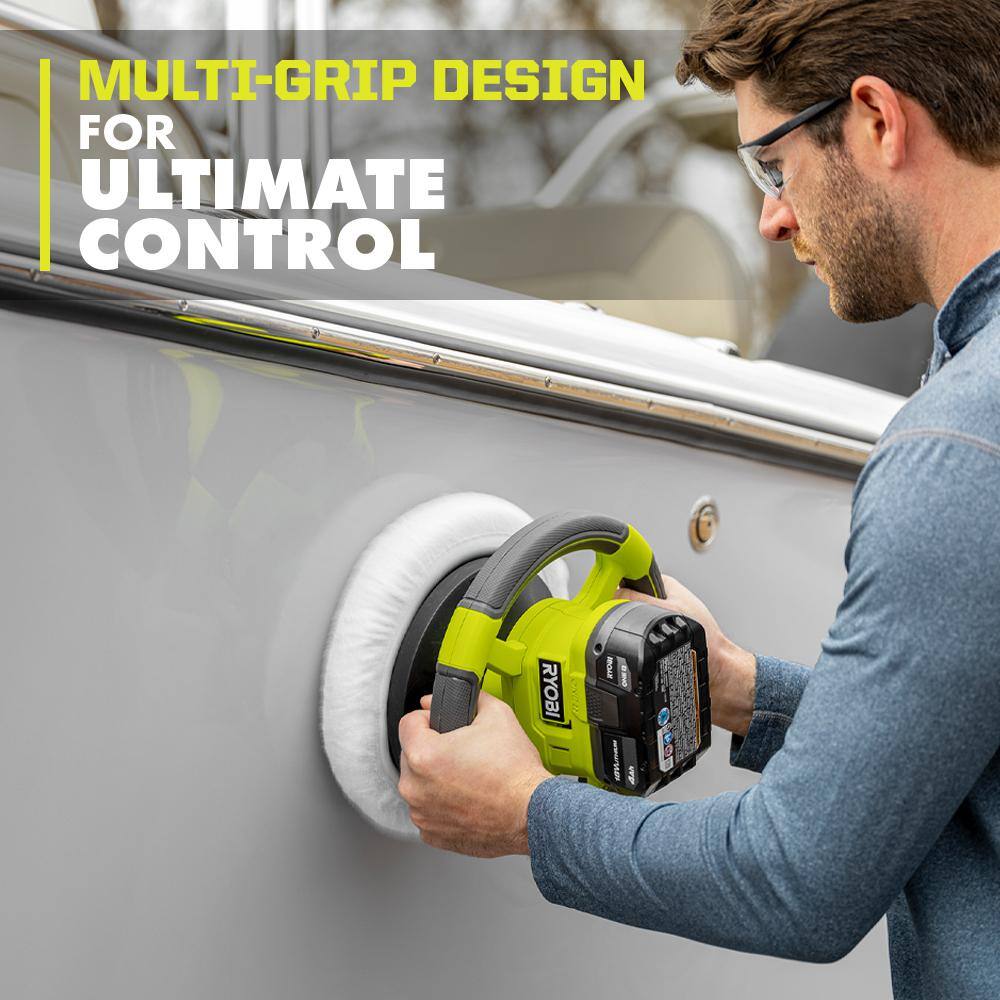 ONE+ 18V Cordless 10 in. Variable Speed Random Orbit Buffer with 2.0 Ah Battery, 4.0 Ah Battery, and Charger