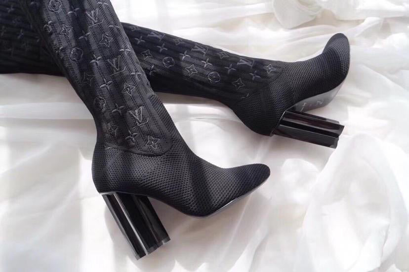 TOP Louis Vuitton LV LV Tight High Knitted Sock Boots