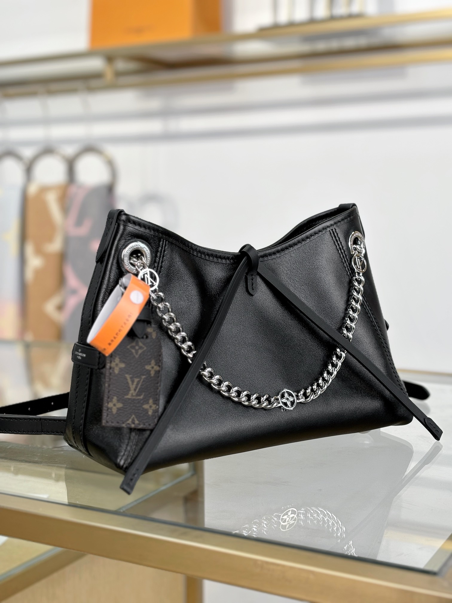 TOP Louis Vuitton LV Carryall Bag BB 26x17x10cm - Black&SHW