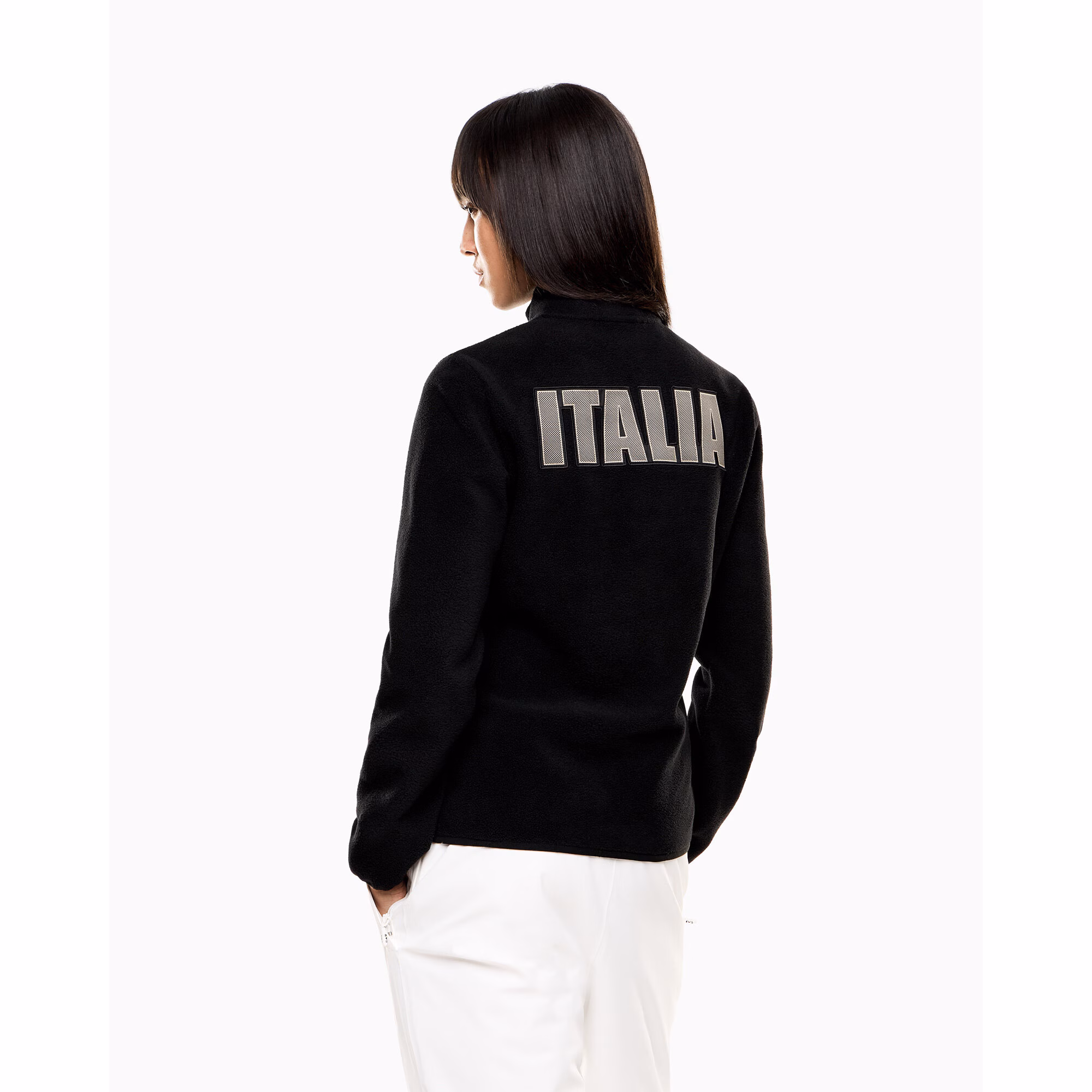 Team Italy EA7 Emporio Armani Polar Fleece - Black - Womens