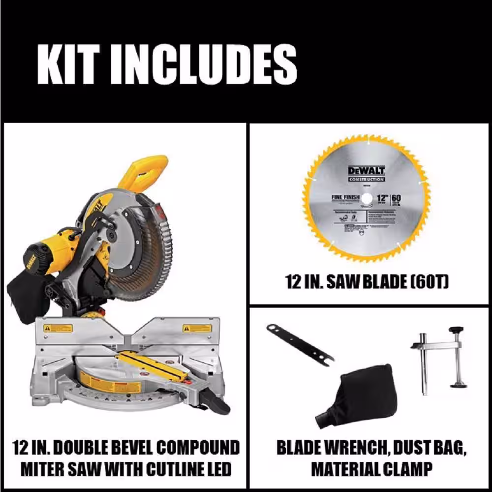 15 Amp Corded 12 in. Double-Bevel Compound Miter Saw with Cutline LED