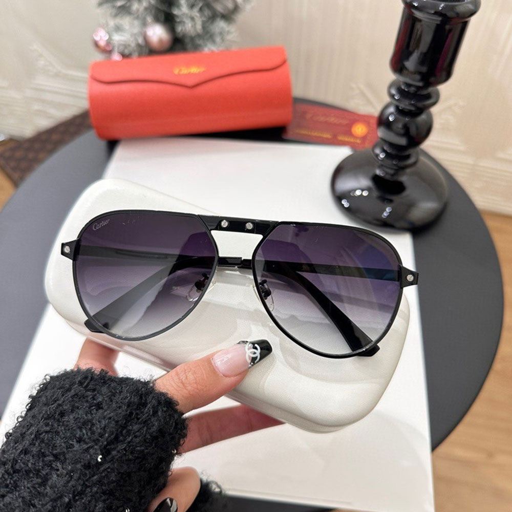 Cartier  Metal irregular Line Sunglasses Top quality （Replica）