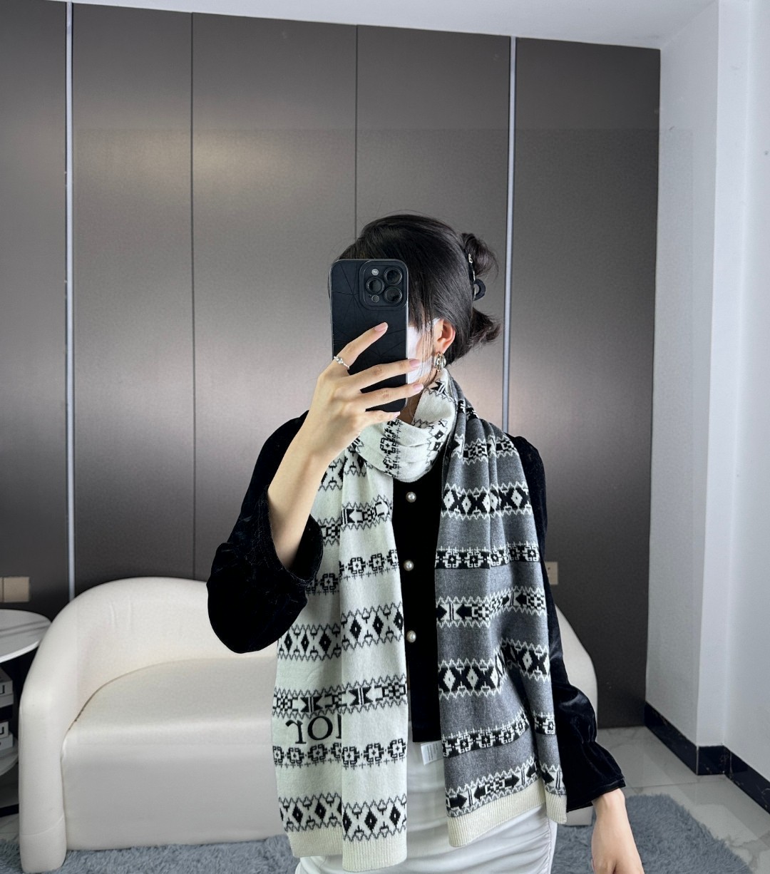 TOP Christian Dior Cashmere Scarf 55 x 185 cm -2 Colors