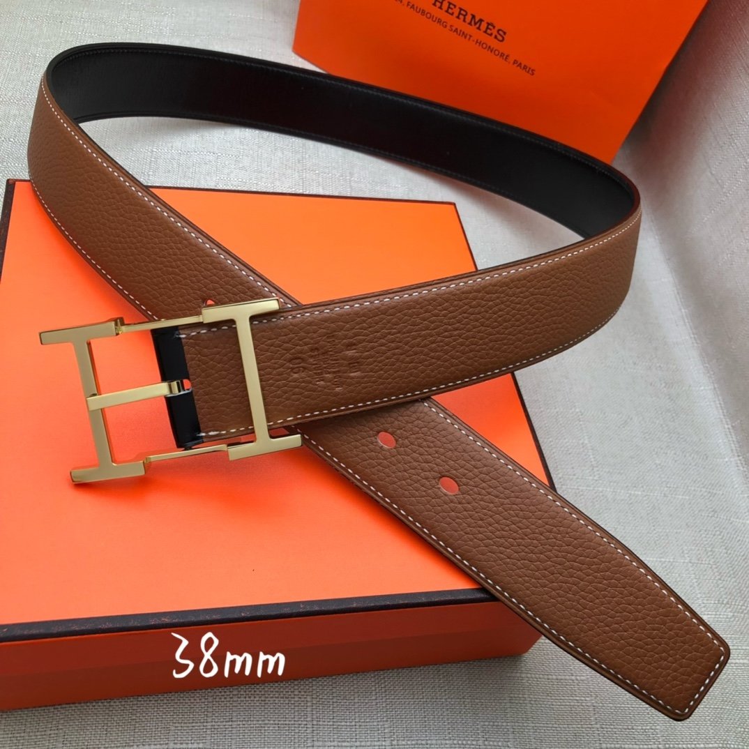 Hermès H Belt Buckle & Reversible Brown For Women, Women Belt 380MM
