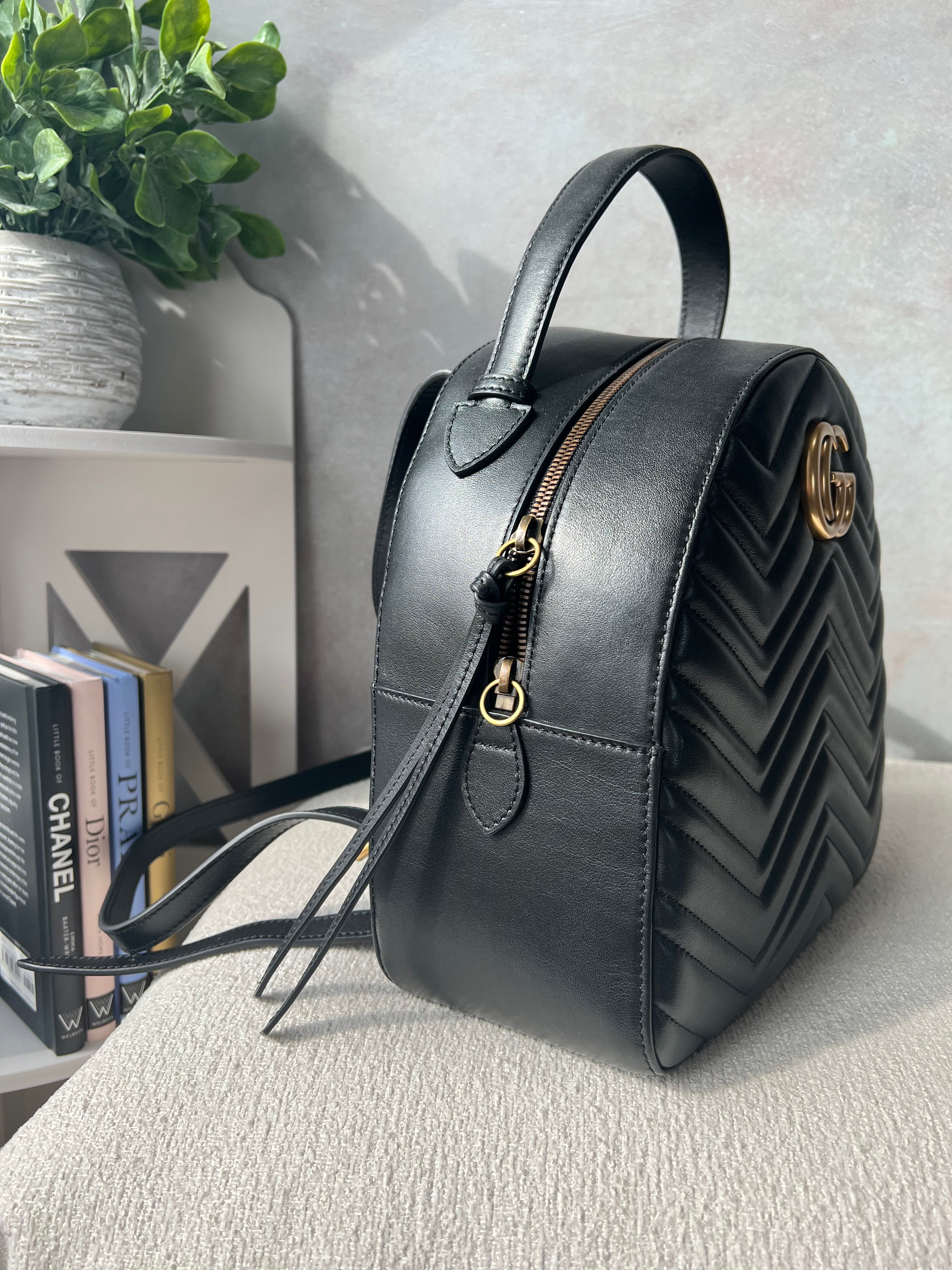 TOP GUCCI G*G Marmont Backpack - Black
