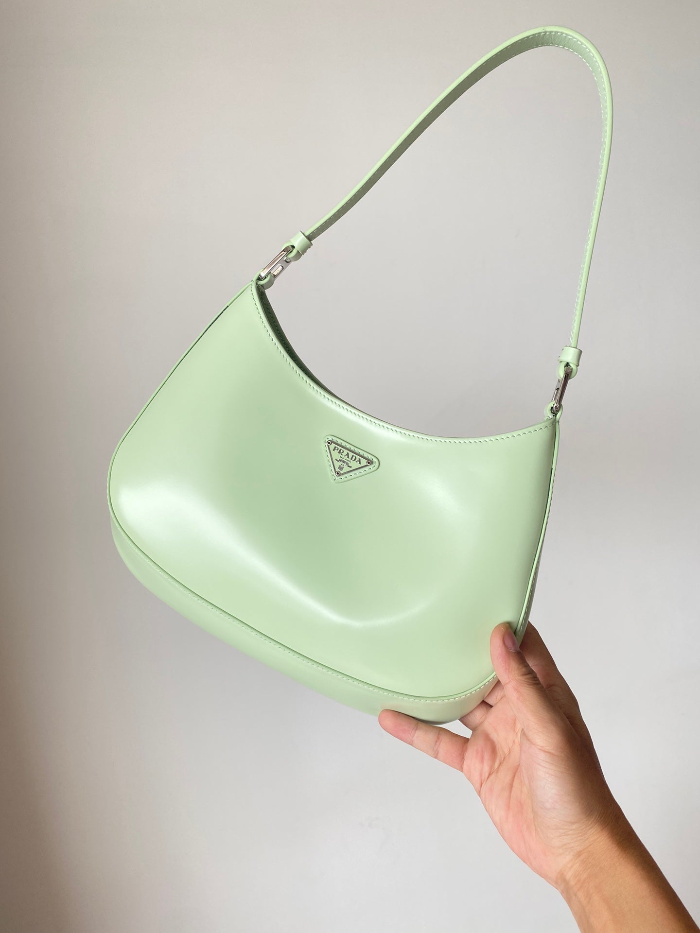 TOP PRADA Cleo Brushed Leather Bag - Aqua