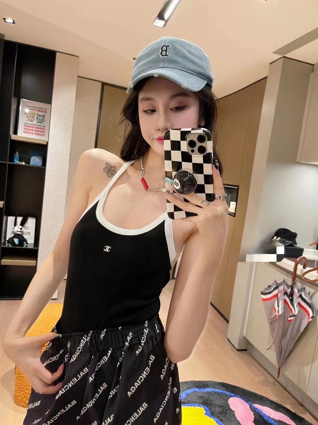 TOP CHANEL One-Piece Swimsuit - Black