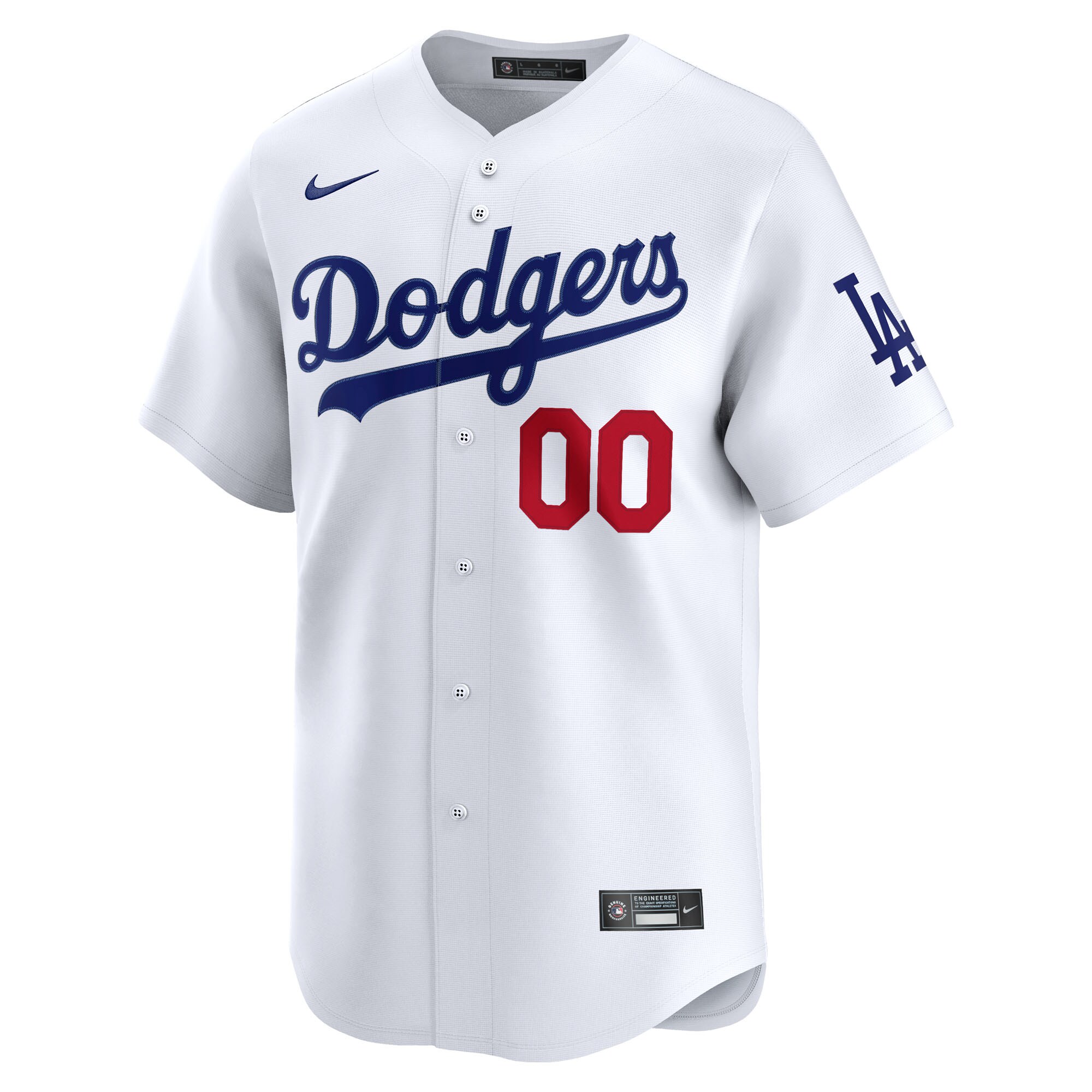 Custom Los Angeles Dodgers White Home Limited Jersey