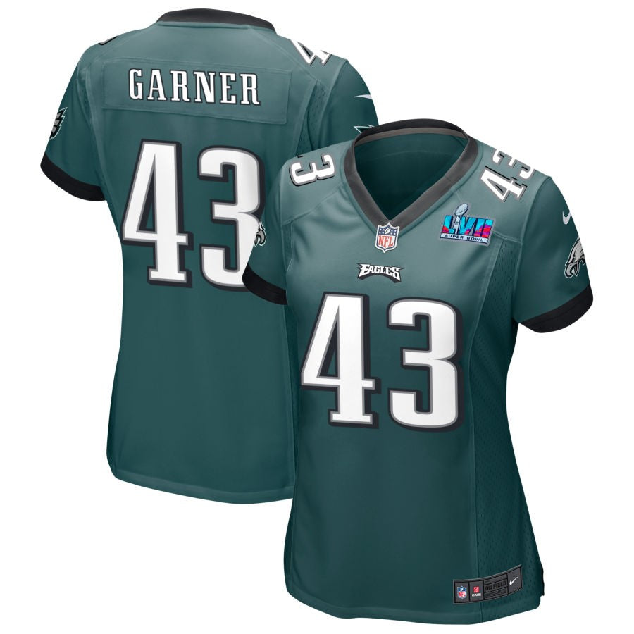 Mekhi Garner Philadelphia Eagles  Women's Super Bowl LVII Game Jersey - Midnight Green