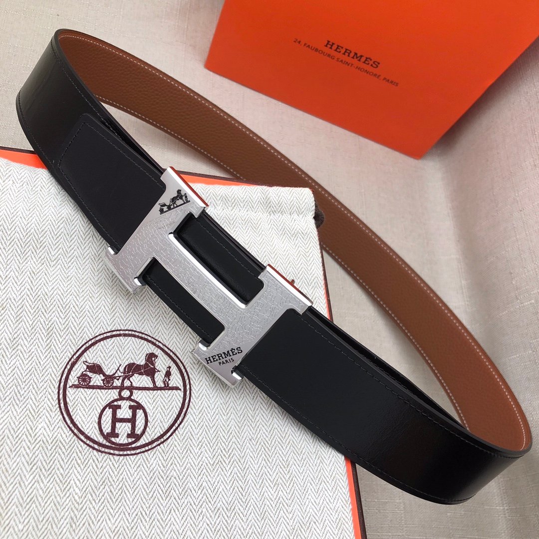 Hermès H Belt Buckle & Reversible Black For Women, Women Belt 380MM
