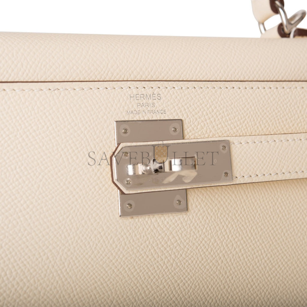 HERMES KELLY 28 SELLIER EPSOM PALLADIUM HARDWARE (28*22*10cm)
