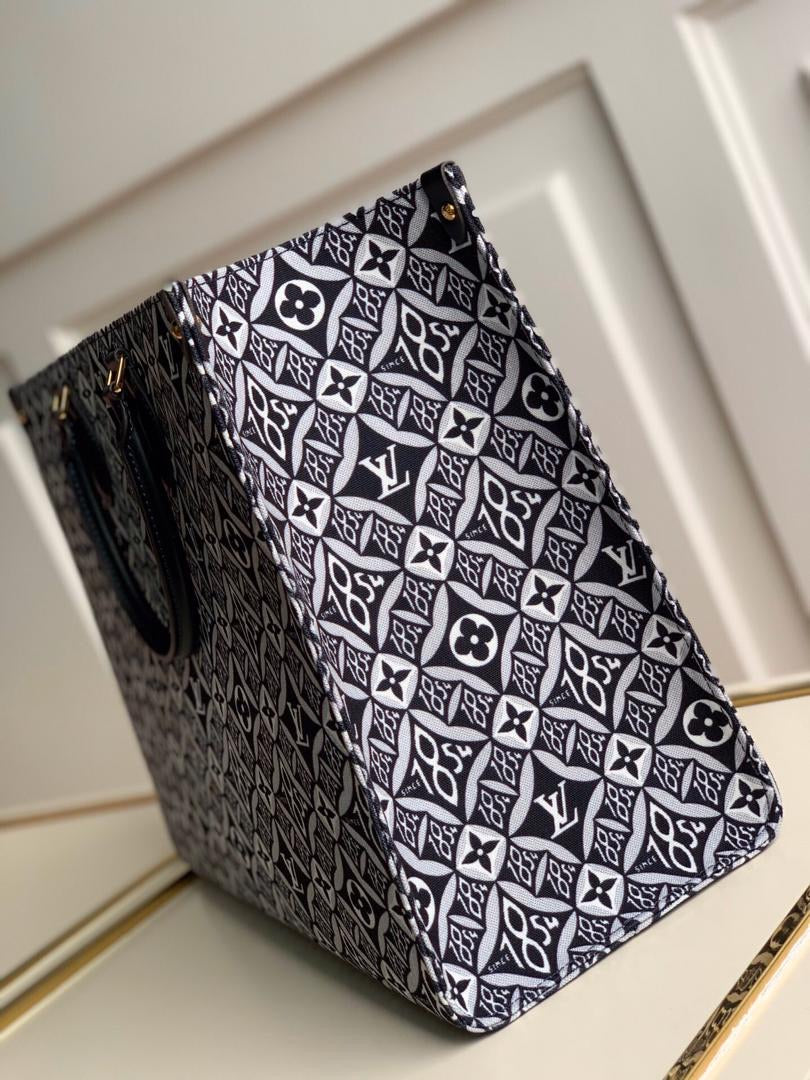 TOP Louis Vuitton LV 1854 Jacquard On The Go GM  41x34x19cm-Dark Blue