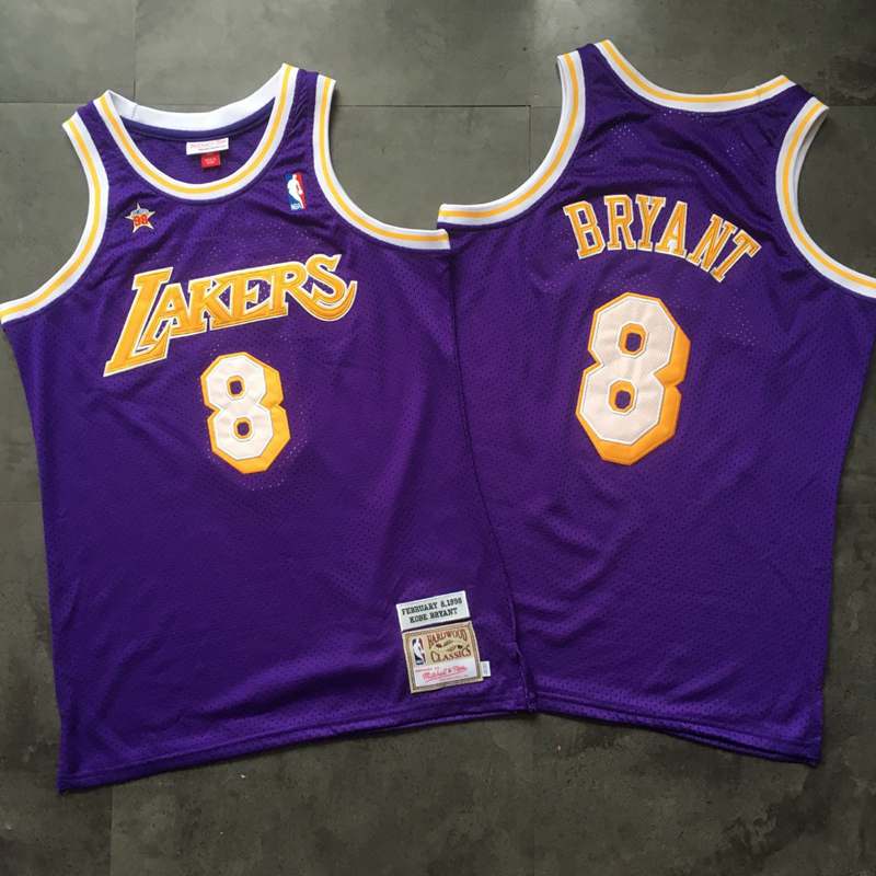 Kobe Bryant #8 Los Angeles Lakers Purple Throwback Jersey