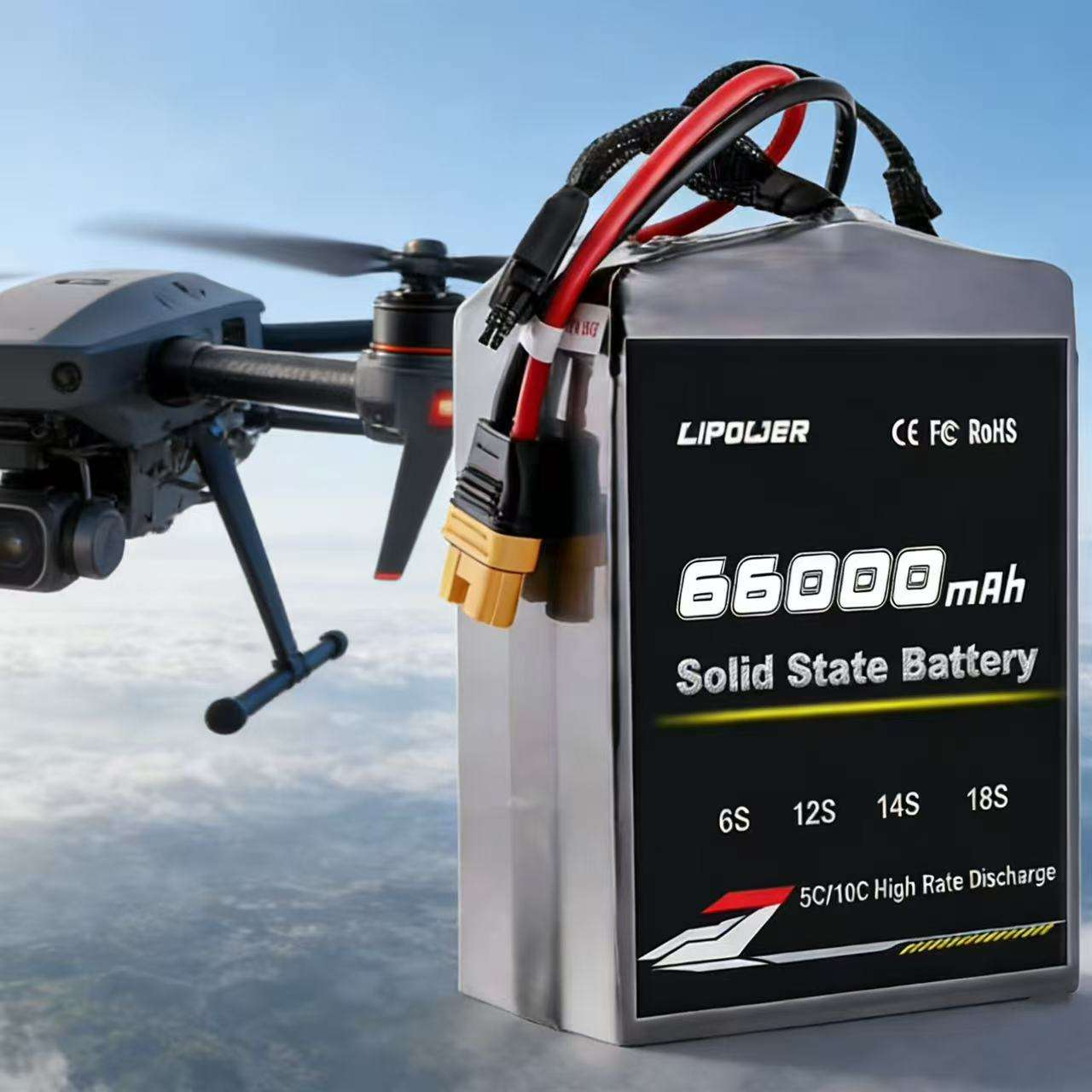 40Ah-88Ah 18S high-energy density semi-solid drone battery - lipowbattery