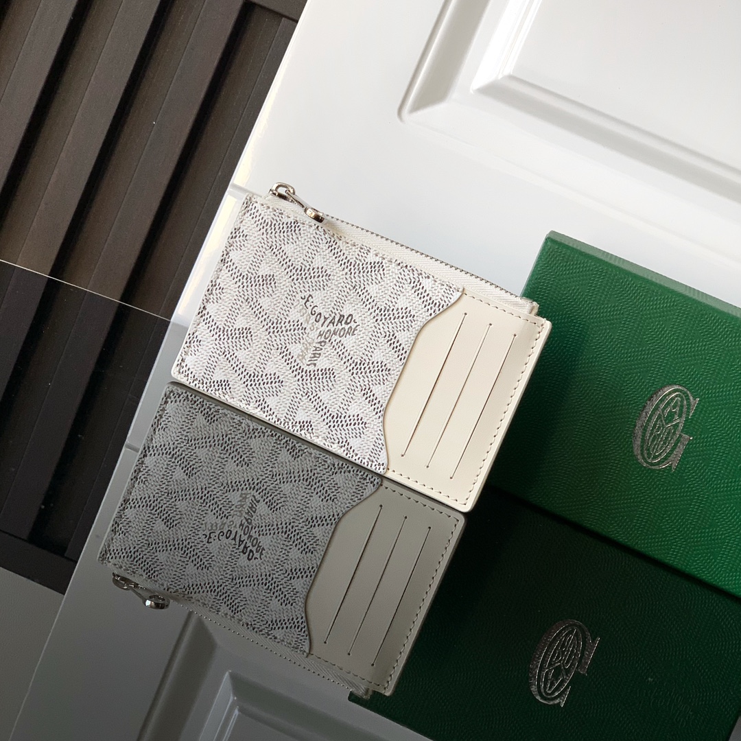 TOP Goyard Bourbon Card Holder With Zipper  12.5 cm x 1 cm x 8.4 cm - 11 Color