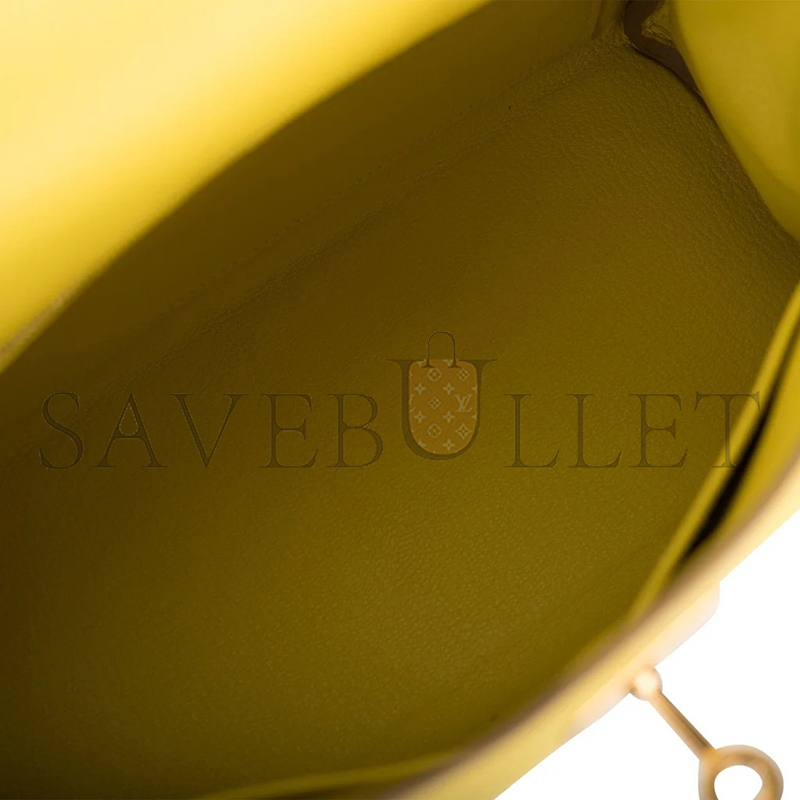 HERMES KELLY 28 LIME EVERCOLOR GOLD HARDWARE (28*22*10cm)