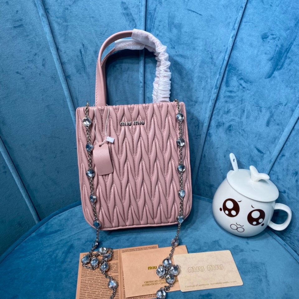 TOP Miu Miu Lambskin Tote Bag 18x15x5cm - 3 Color