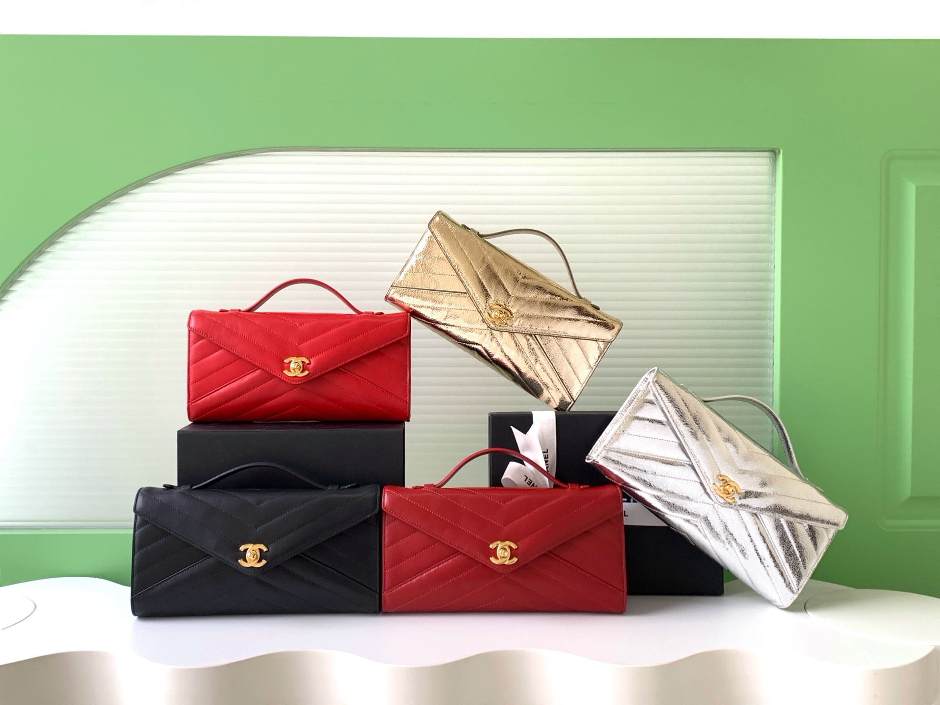 TOP CHANEL Envelope Handbag 10-26-5CM - 5 Colors