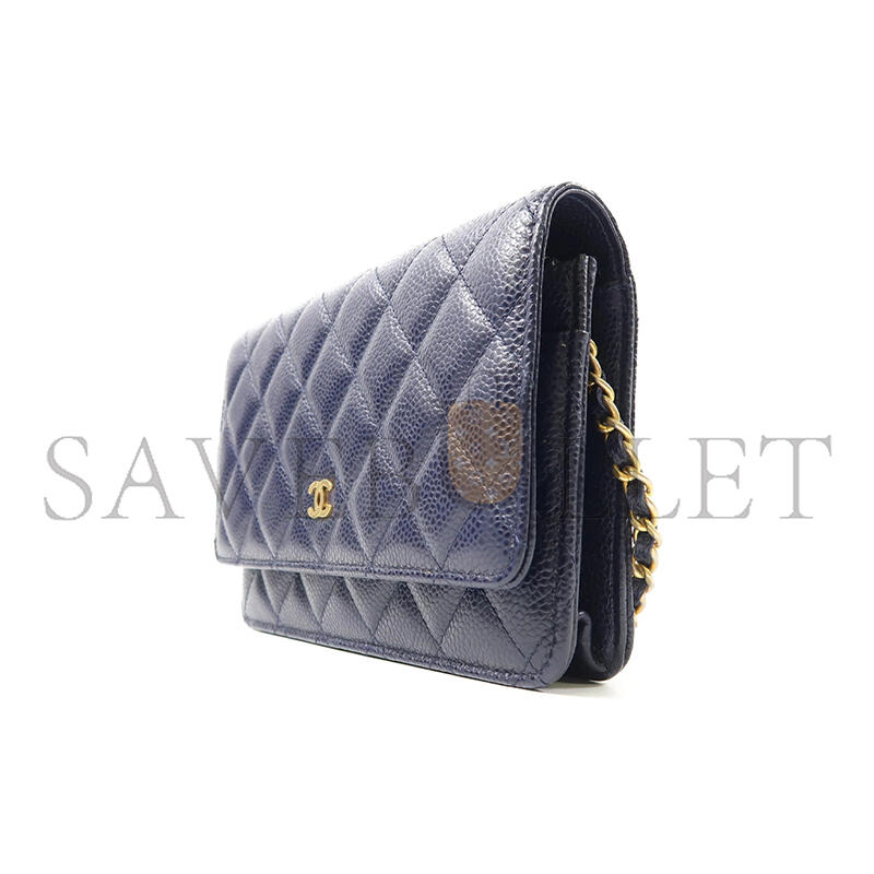 CHANEL CAVIAR WALLET ON CHAIN (19*13*3.5cm)
