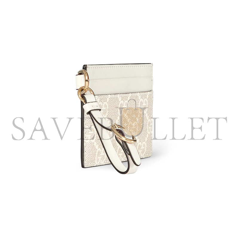 GUCCI GG EMBLEM CARD CASE WITH STRAP 819121 (10*7cm)