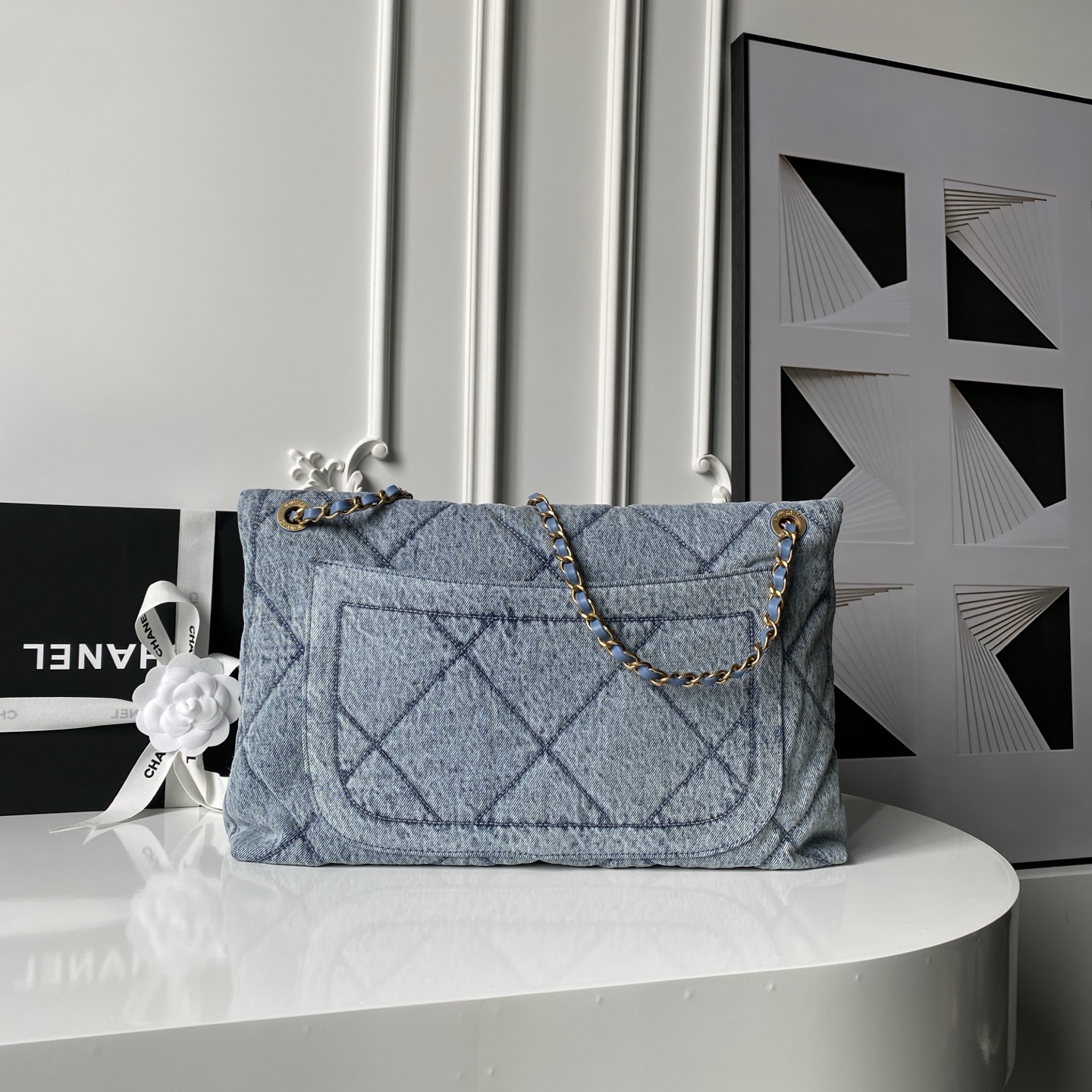 TOP CHANEL Denim Bag 26.5×45×9.5cm - Blue