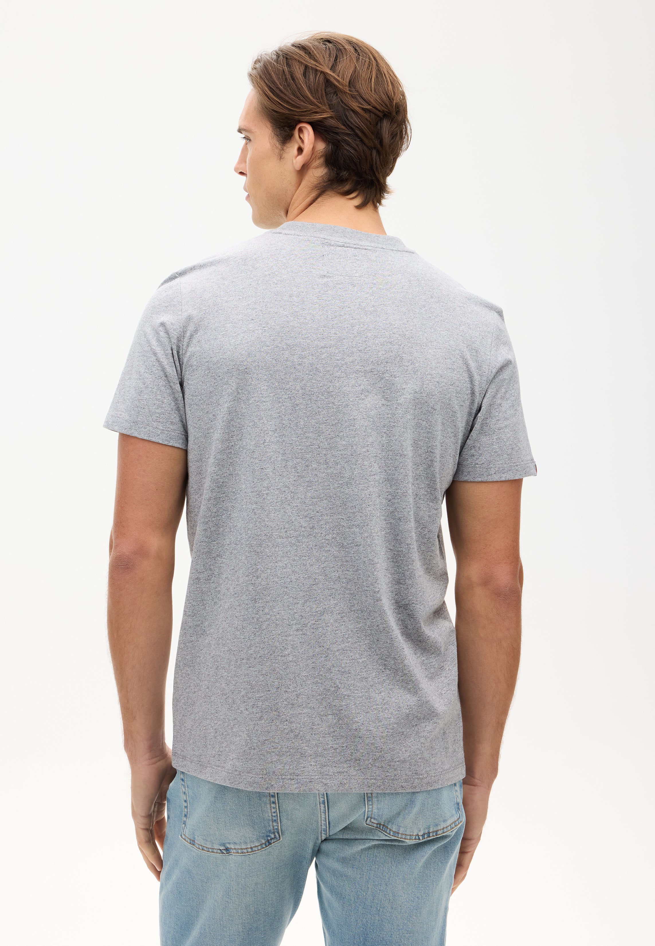 Workwear Embossed Tee | Dark Grey Fleck Marle