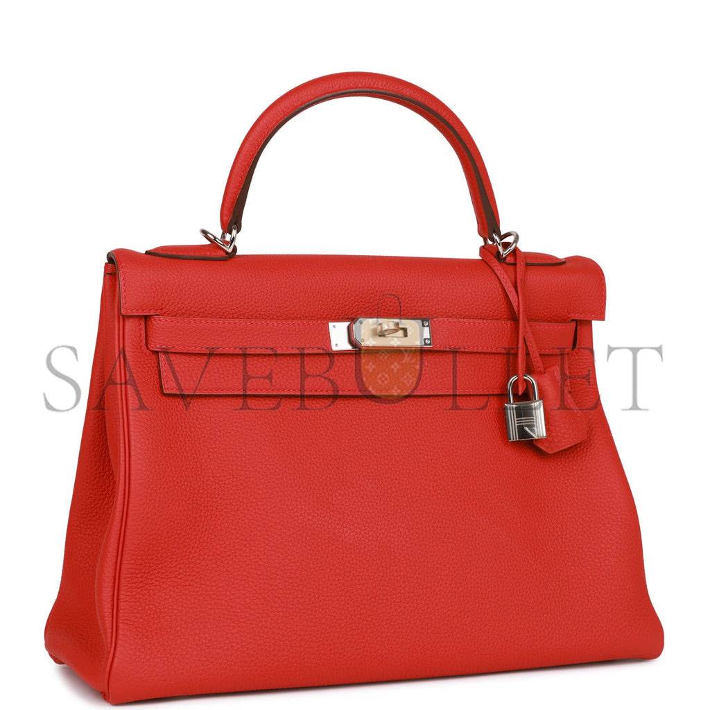 HERMES KELLY 32 TOGO PALLADIUM HARDWARE (32*23*10.5cm)