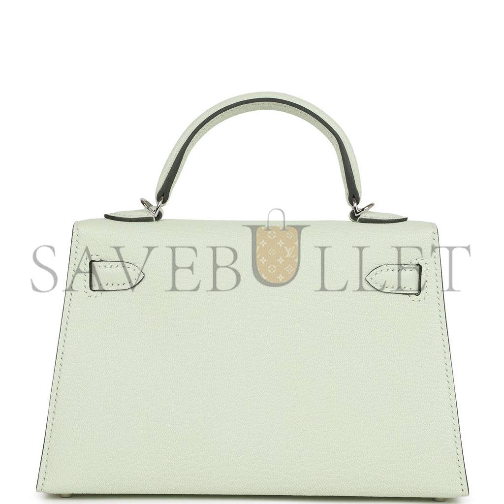 HERMES MINI KELLY CHEVRE PALLADIUM HARDWARE (19*12*5.5cm)