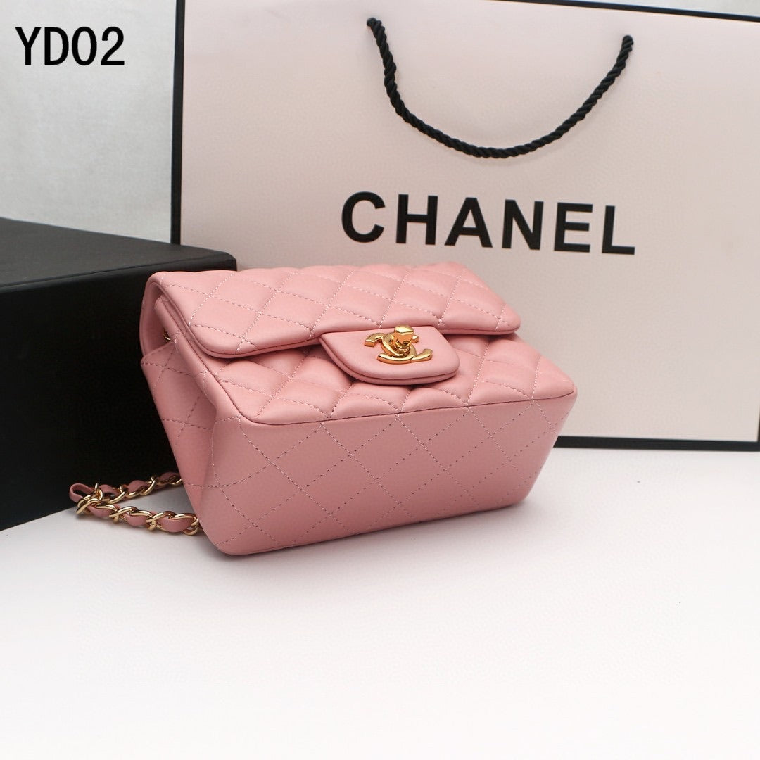 TOP CHANEL Classic Flap Bag Lambskin Mini 20cm - Dusty Pink